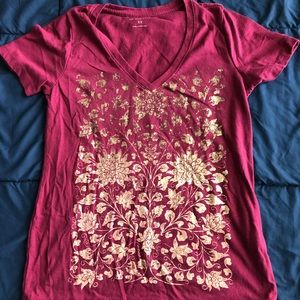 Lucky Brand Maroon Graphic Tee
